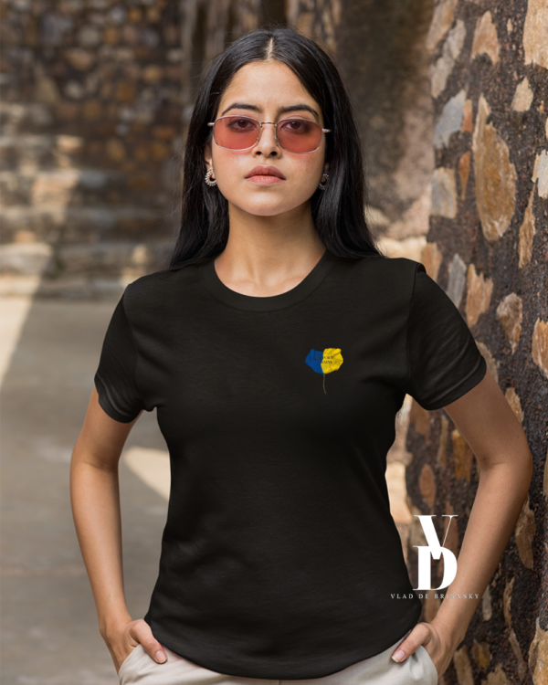 Support Ukraine T-shirt Black Lady Person